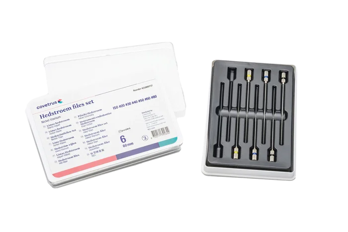 Covetrus Juego de Limas NiTi Hedstrom 60mm ISO 20-80 (6 unidades) PFC